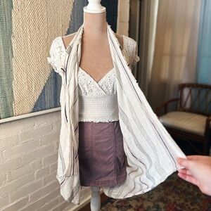 Universal Thread 100% Cotton Striped Cardigan Shrug/Shawl